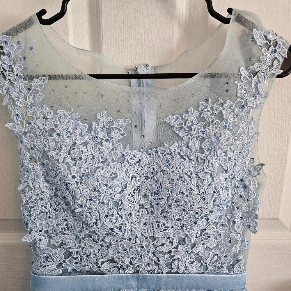 Blue lace formal dress